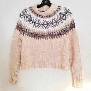 American Eagle Aztec Western Print Chunky Thick Knit Soft Mock Neck Sweater XS